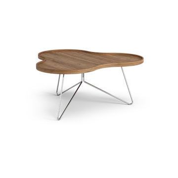Flower mono北欧风格特别版餐桌84x90cm - H39cm-漆面胡桃木-chromed steel - Swedese