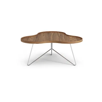Flower mono北欧风格特别版餐桌84x90cm - H39cm-漆面胡桃木-chromed steel - Swedese