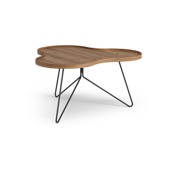 Flower mono北欧风格特别版餐桌84x90cm - H45cm-漆面胡桃木-black lacquered steel - Swedese