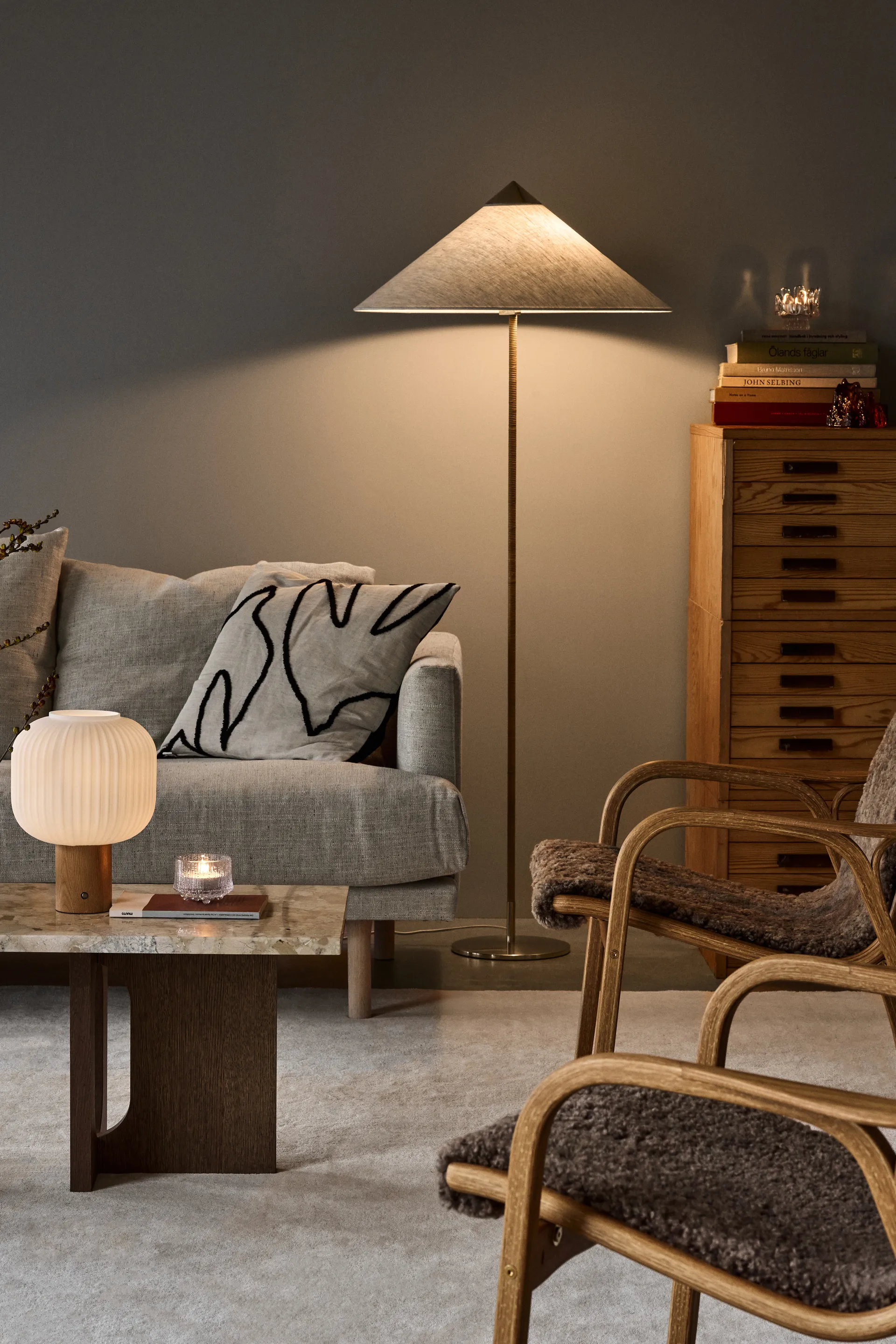 Laminett 扶手椅 油橡木/羊皮, 撒哈拉 (nougat 褐色) Swedese