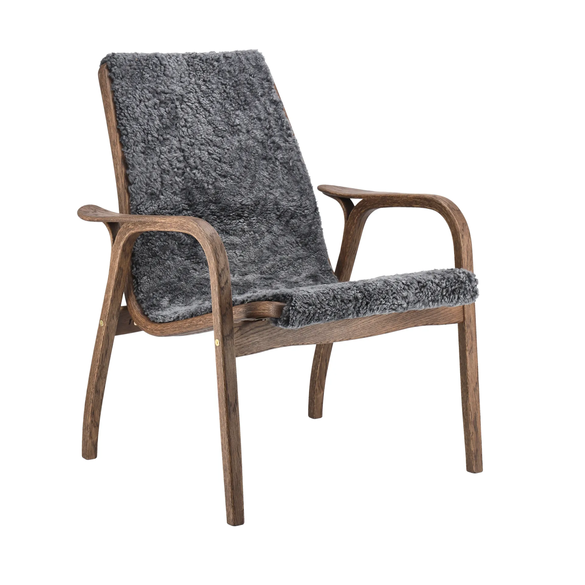Laminett 扶手椅 oak/sheepskin 特别版本, Rubio Monocoat 巧克力色-Charcoal Swedese
