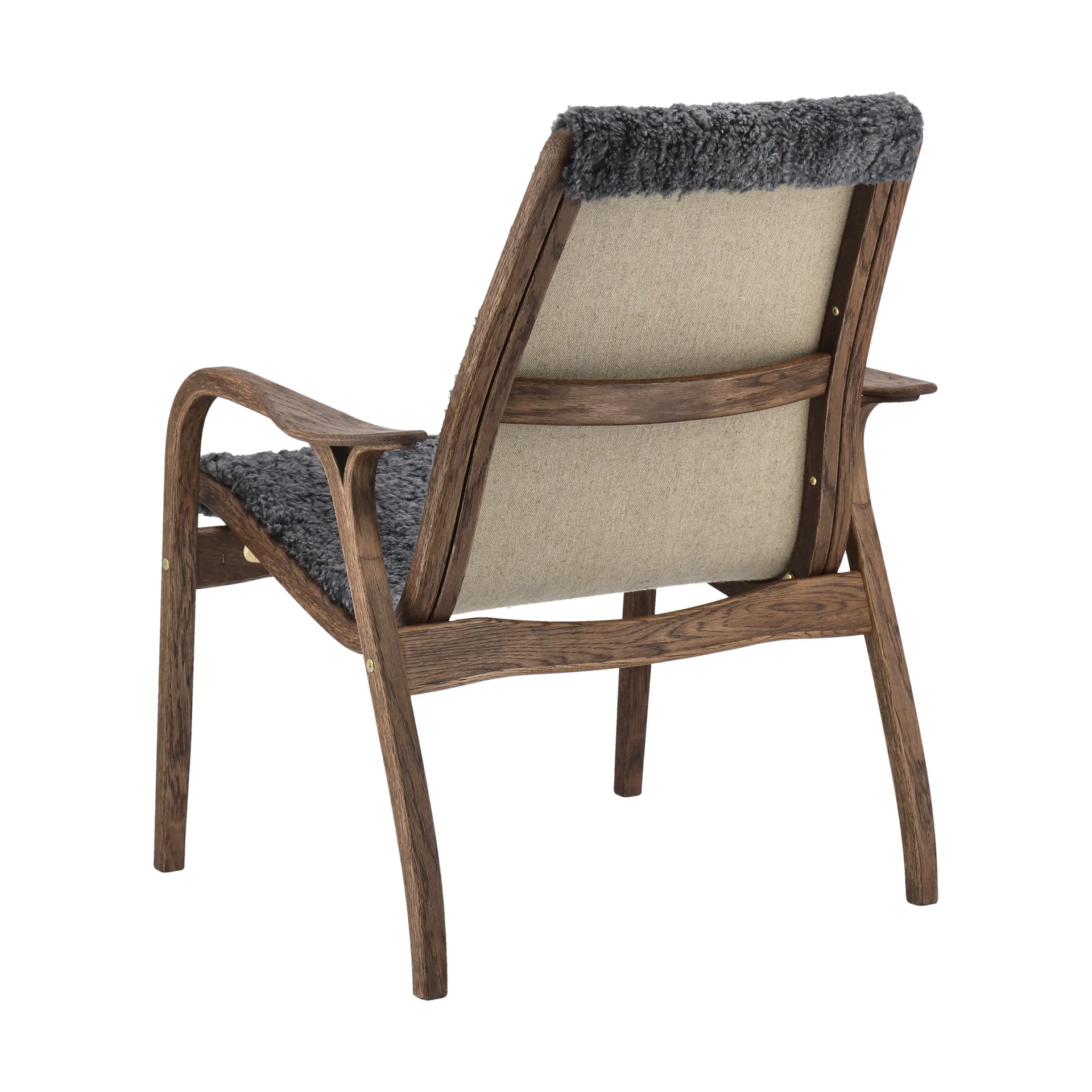 Laminett 扶手椅 oak/sheepskin 特别版本, Rubio Monocoat 巧克力色-Charcoal Swedese