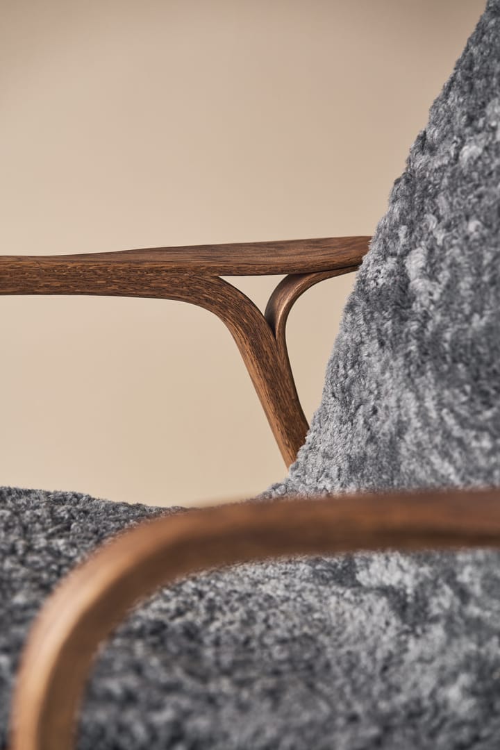 Laminett 扶手椅 oak/sheepskin 特别版本, Rubio Monocoat 巧克力色-Charcoal Swedese