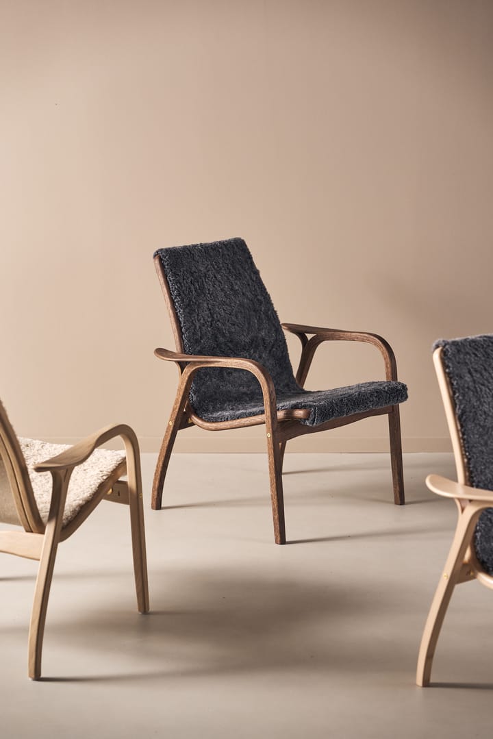 Laminett 扶手椅 oak/sheepskin 特别版本, Rubio Monocoat 巧克力色-Charcoal Swedese