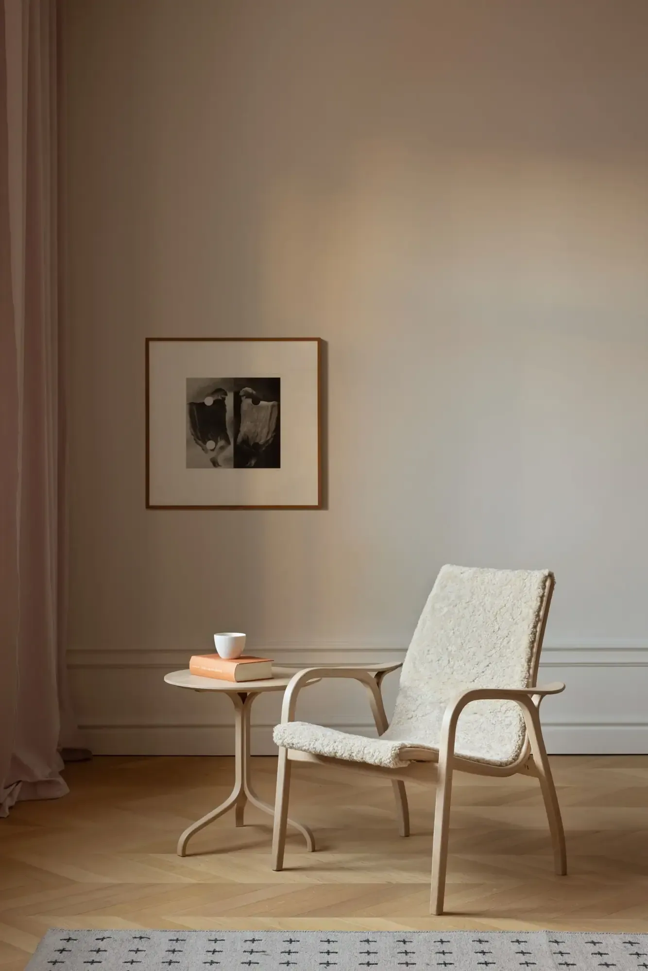 Laminett 扶手椅, 羊皮_浓缩咖啡色_油蜡橡木 Swedese