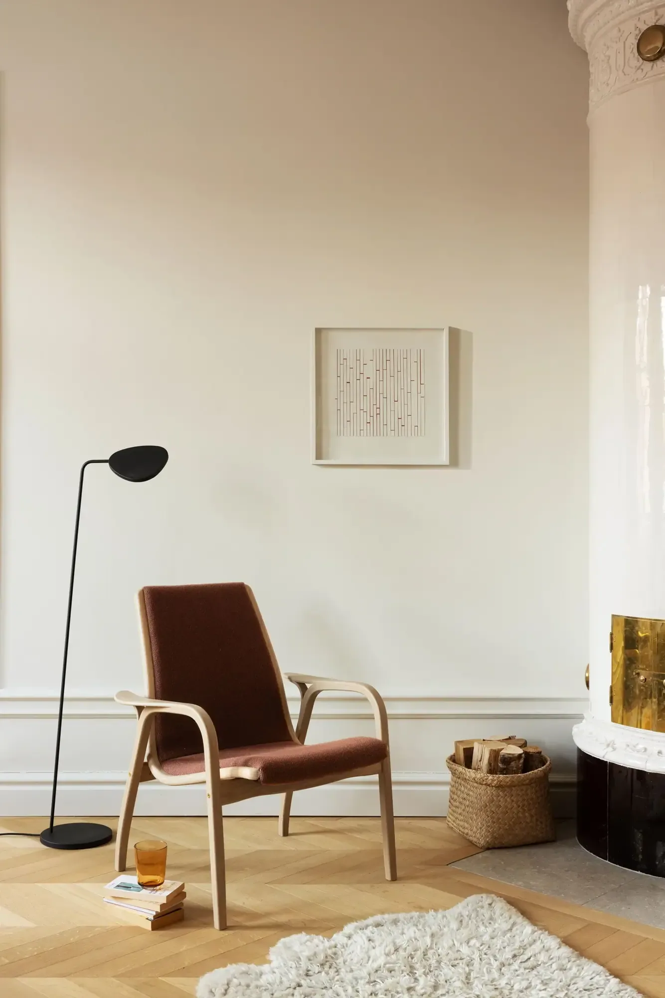 Laminett 扶手椅, 羊皮_炭灰色_油蜡橡木 Swedese