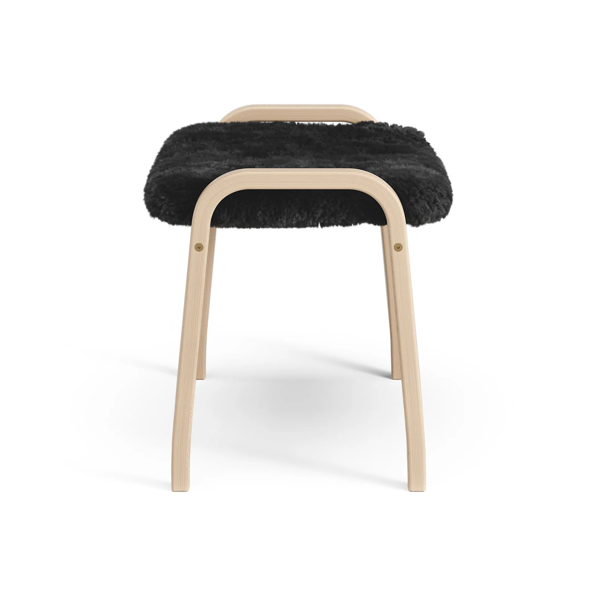 Lamini 儿童 脚凳 漆山毛榉木/羊皮, 黑色 (黑色) Swedese