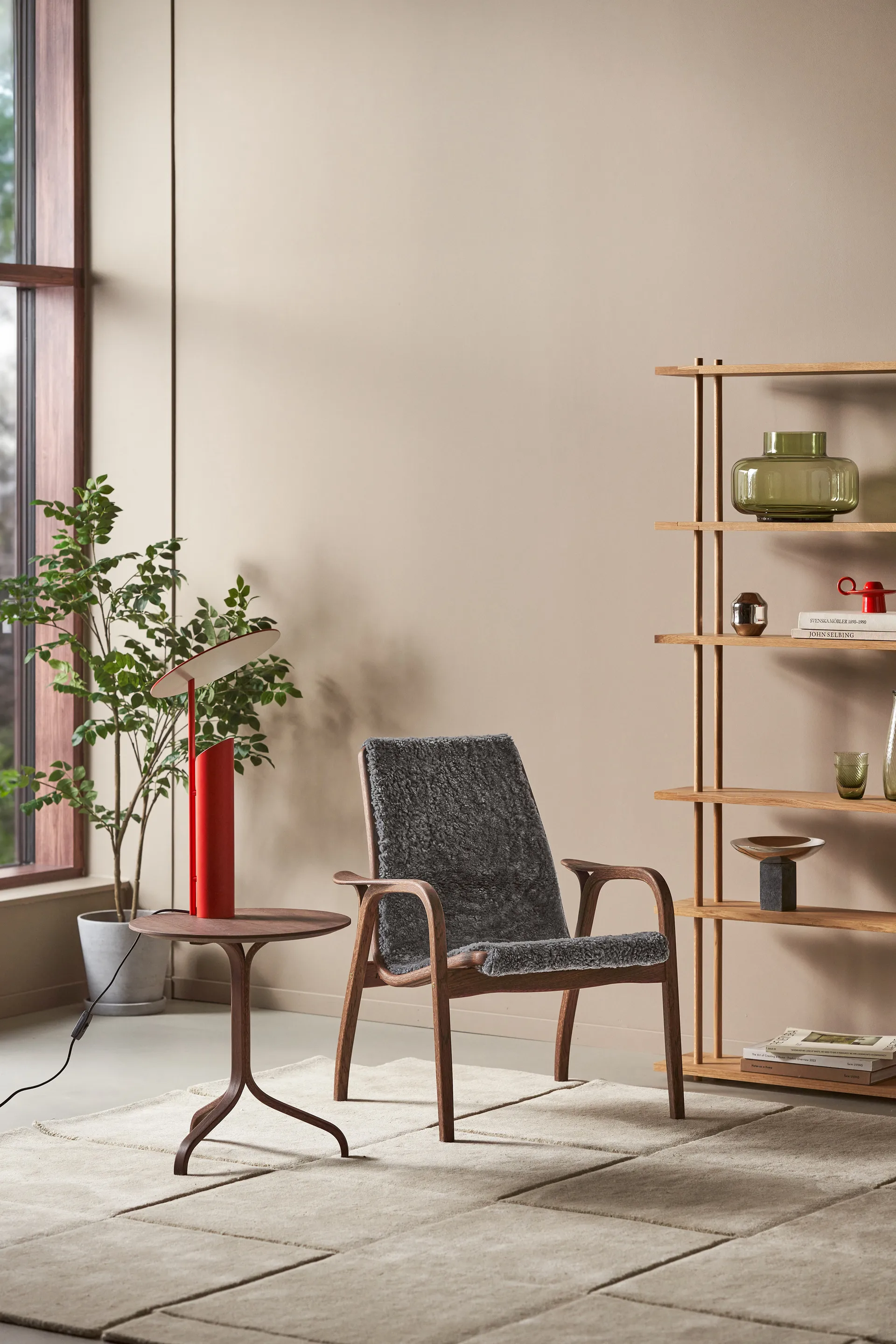 Lamino拉米诺 桌子 49 cm 特别版本, 自然木色 Rubio Monocoat 巧克力色 Swedese