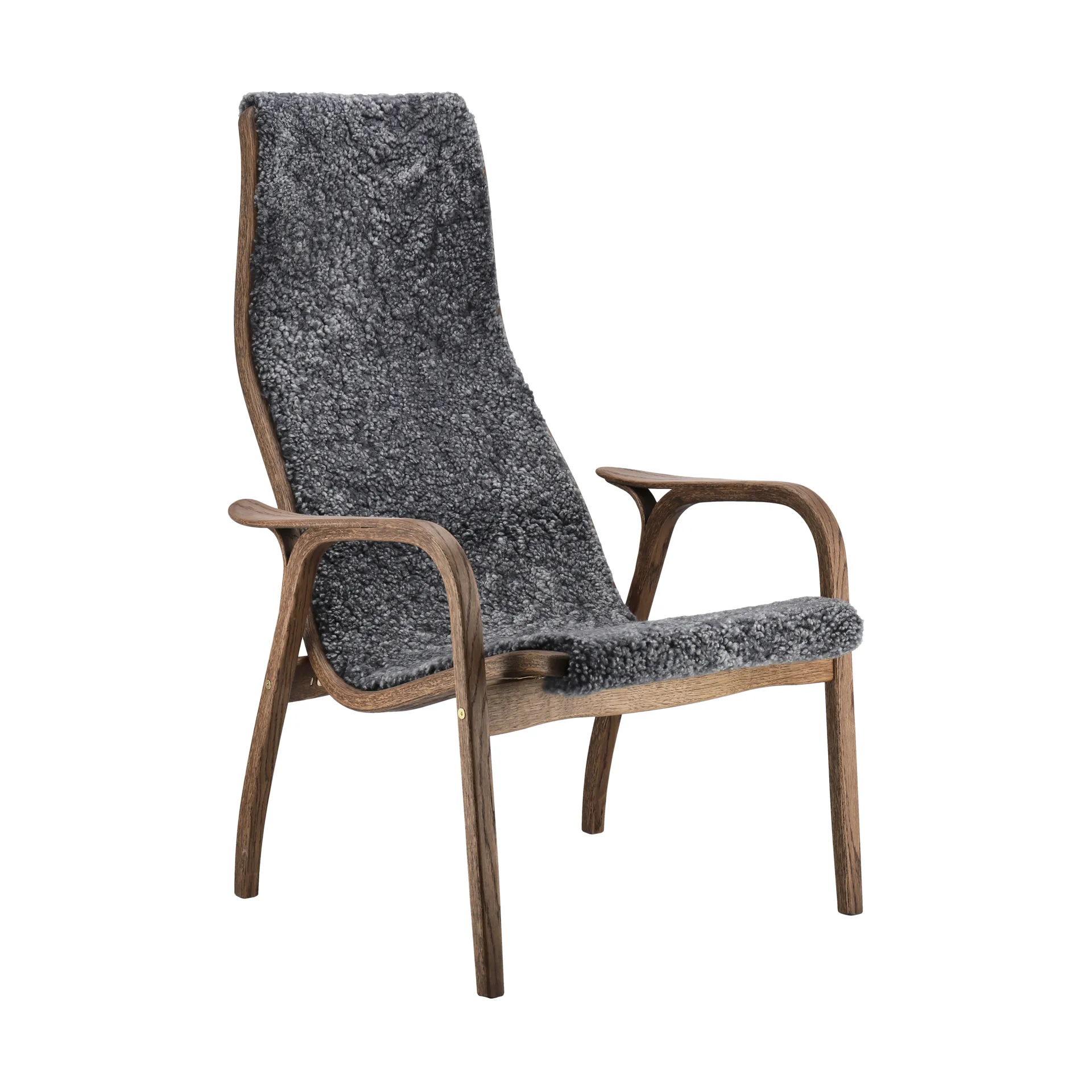 Lamino 扶手椅 oak/sheepskin 特别版本, Rubio Monocoat 巧克力色-Charcoal Swedese