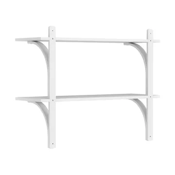 Levi 置物架 - 白色梣木_黄铜_2层搁板_90cm - Swedese