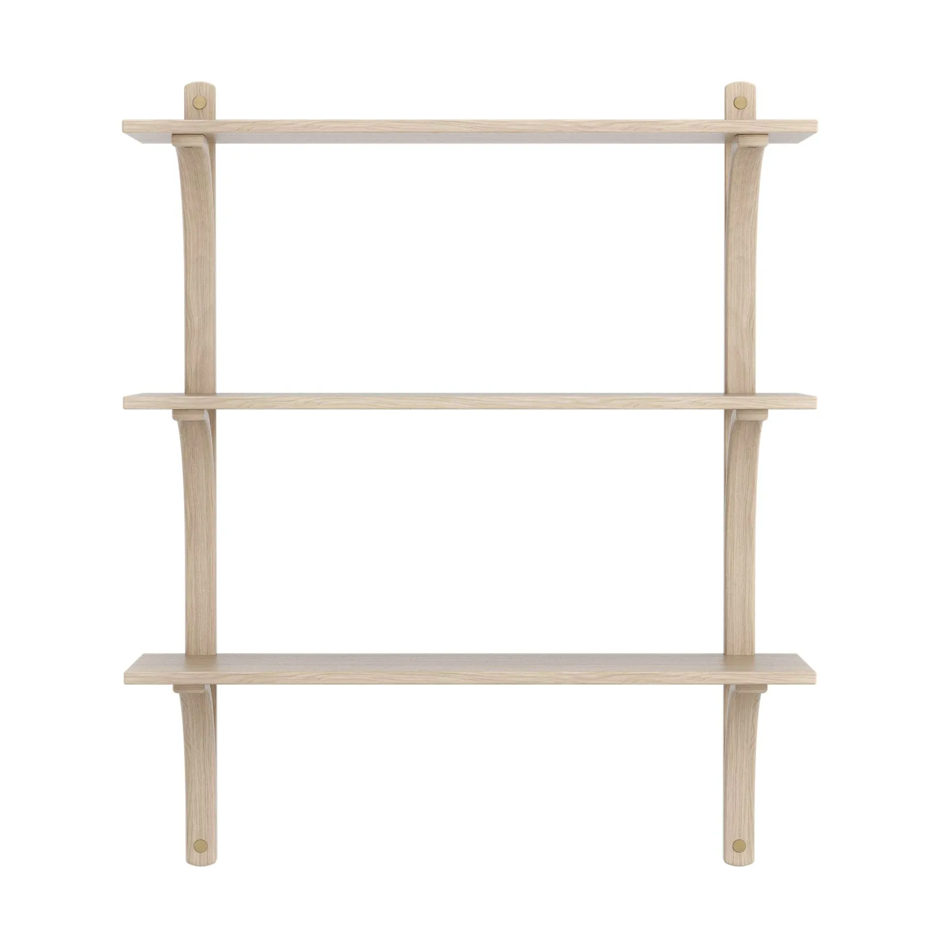 Levi 架子 3 shelves, 白色-染色的 自然木色-黄铜, 90 cm Swedese