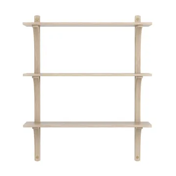 Levi 架子 3 shelves - 白色-染色的 自然木色-黄铜, 90 cm - Swedese