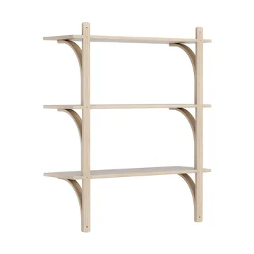 Levi 架子 3 shelves - 白色-染色的 自然木色-黄铜, 90 cm - Swedese