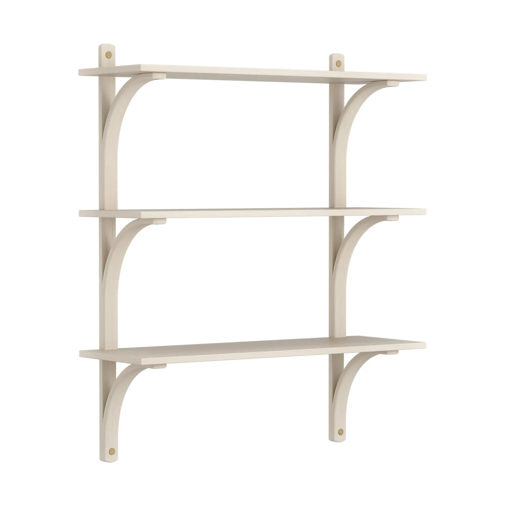 Levi 架子 3 shelves, 白色 染色的 白蜡木-黄铜, 90 cm Swedese
