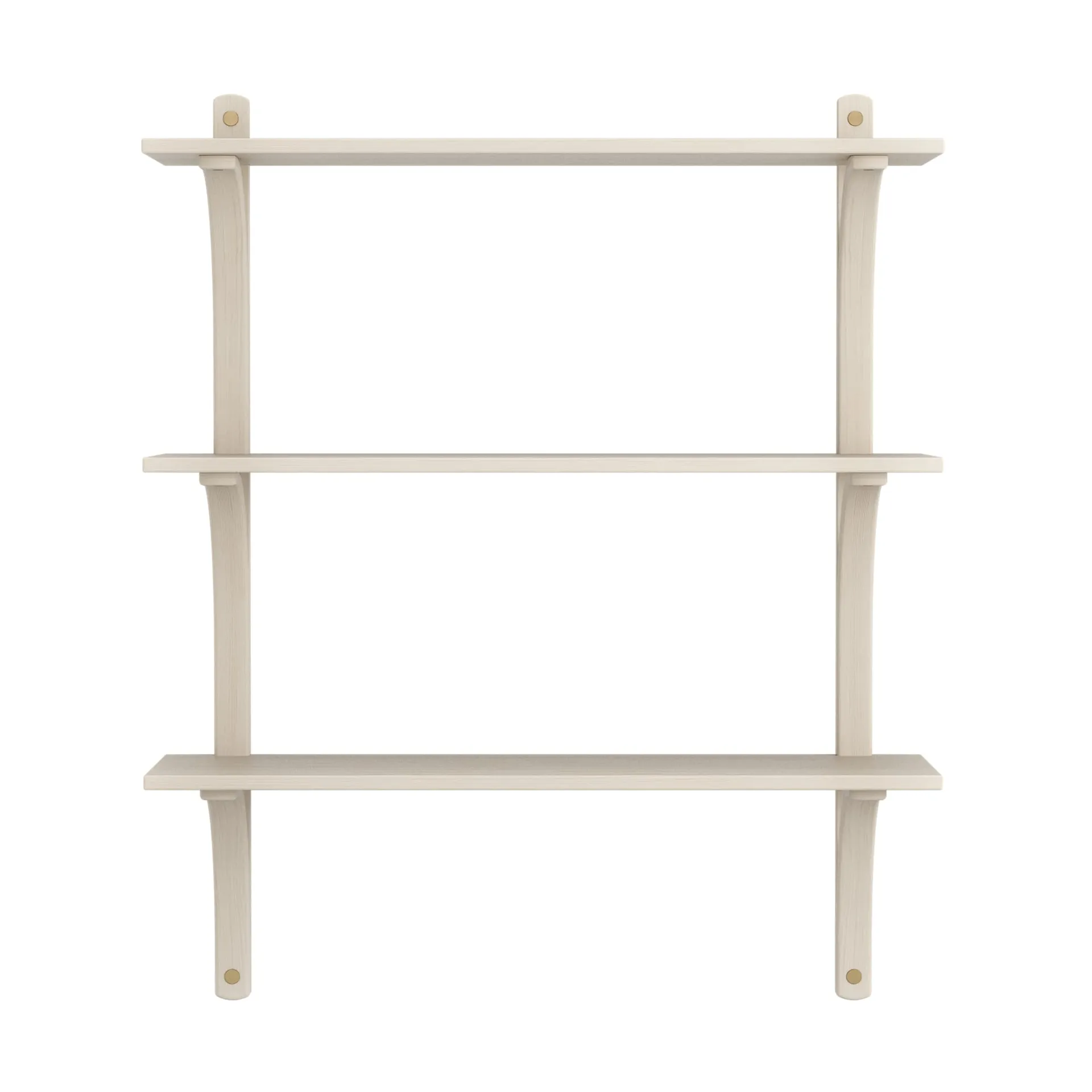 Levi 架子 3 shelves, 白色 染色的 白蜡木-黄铜, 90 cm Swedese