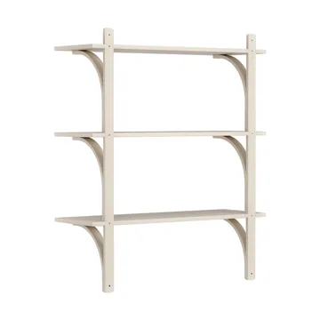 Levi 架子 3 shelves - 白色 染色的 白蜡木-黄铜, 90 cm - Swedese