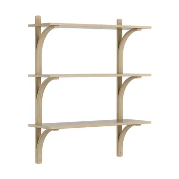 Levi 架子 3 shelves - 原色/自然色 清漆处理 白蜡木-黄铜, 90 cm - Swedese