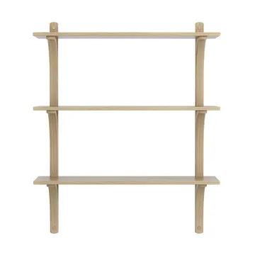 Levi 架子 3 shelves - 原色/自然色 清漆处理 白蜡木-黄铜, 90 cm - Swedese