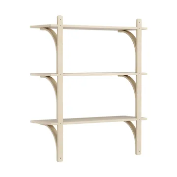 Levi 架子 3 shelves - 原色/自然色 清漆处理 白蜡木-黄铜, 90 cm - Swedese