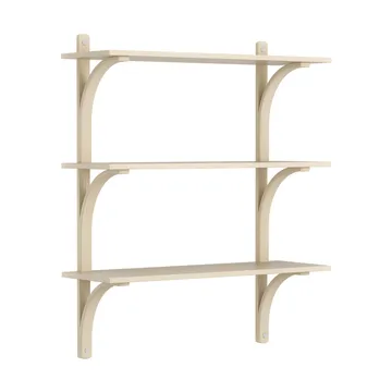 Levi 架子 3 shelves - 原色/自然色 清漆处理 白蜡木-aluminium, 90 cm - Swedese