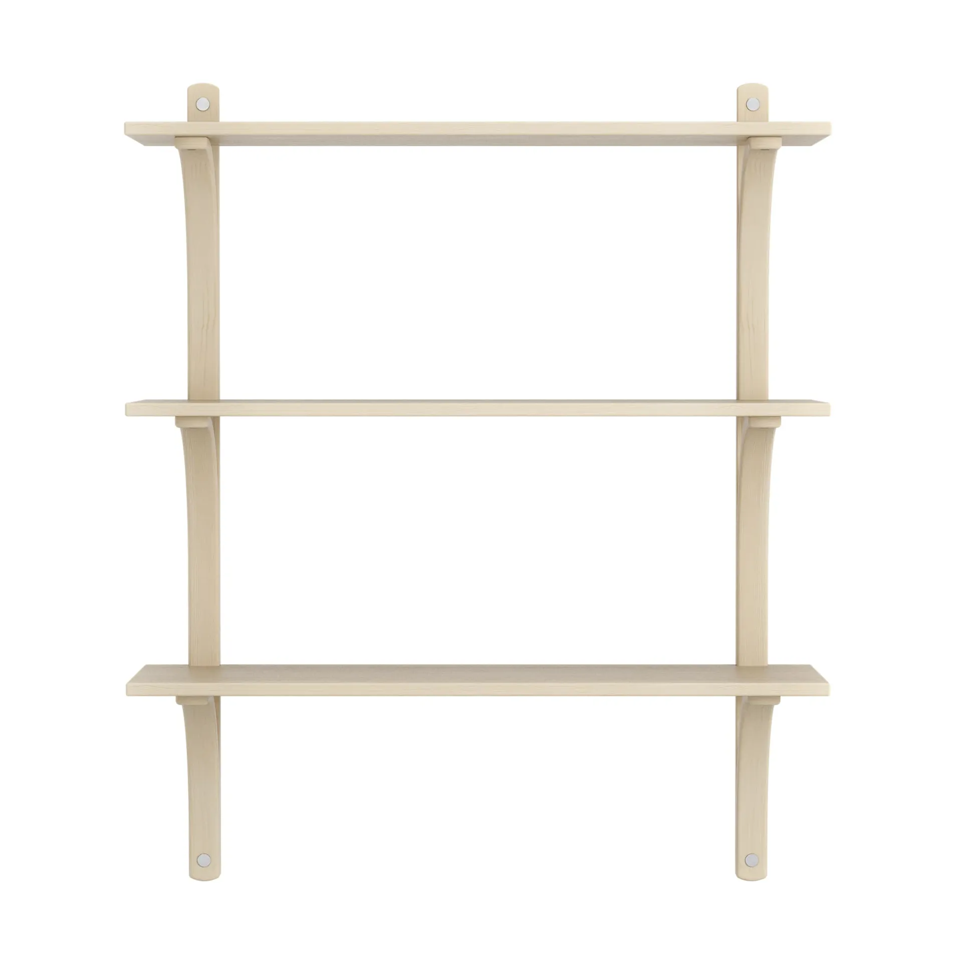 Levi 架子 3 shelves, 原色/自然色 清漆处理 白蜡木-aluminium, 90 cm Swedese