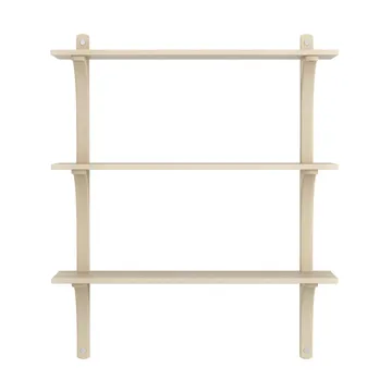 Levi 架子 3 shelves - 原色/自然色 清漆处理 白蜡木-aluminium, 90 cm - Swedese