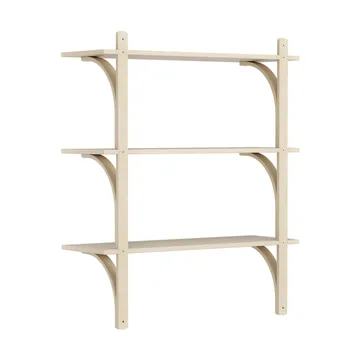 Levi 架子 3 shelves - 原色/自然色 清漆处理 白蜡木-aluminium, 90 cm - Swedese