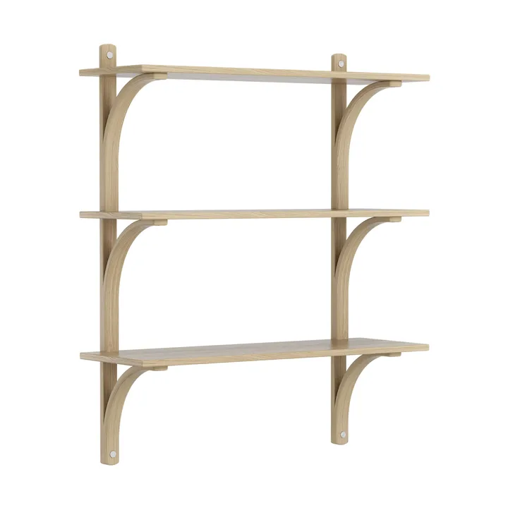 Levi 架子 3 shelves - 透明 漆橡木-aluminium, 90 cm - Swedese
