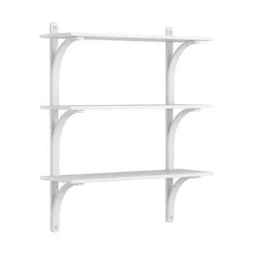 Levi 架子 3 shelves - 白色清漆处理 白蜡木-aluminium, 90 cm - Swedese