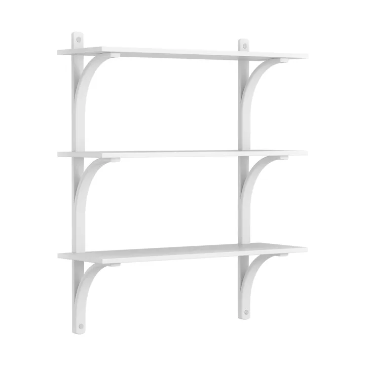 Levi 架子 3 shelves - 白色清漆处理 白蜡木-aluminium, 90 cm - Swedese