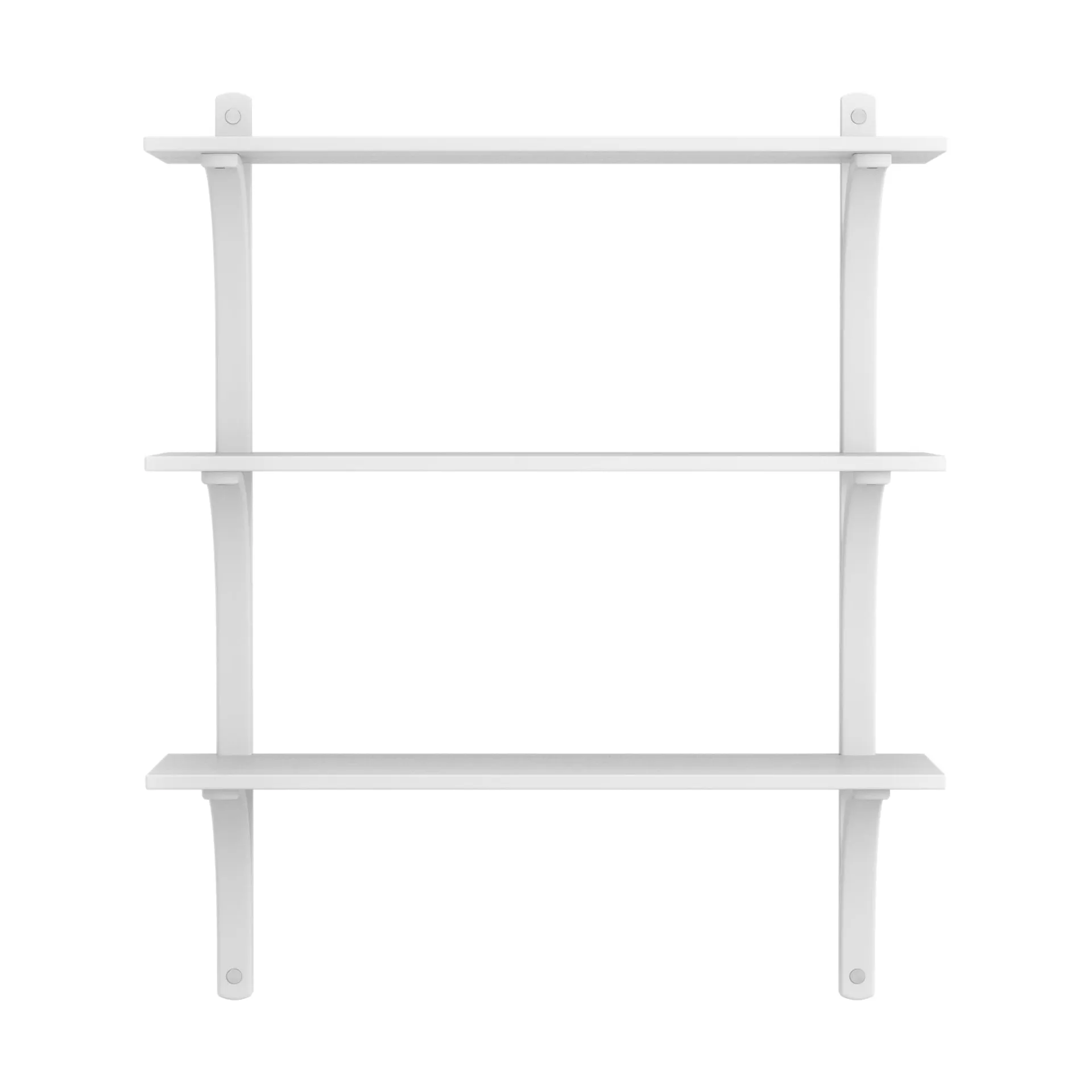 Levi 架子 3 shelves, 白色清漆处理 白蜡木-aluminium, 90 cm Swedese