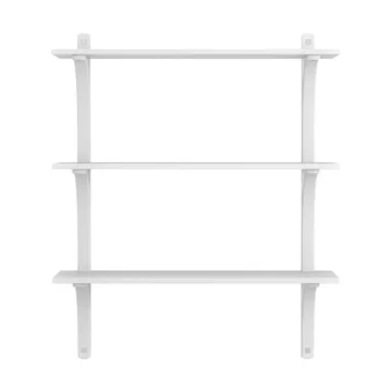 Levi 架子 3 shelves - 白色清漆处理 白蜡木-aluminium, 90 cm - Swedese