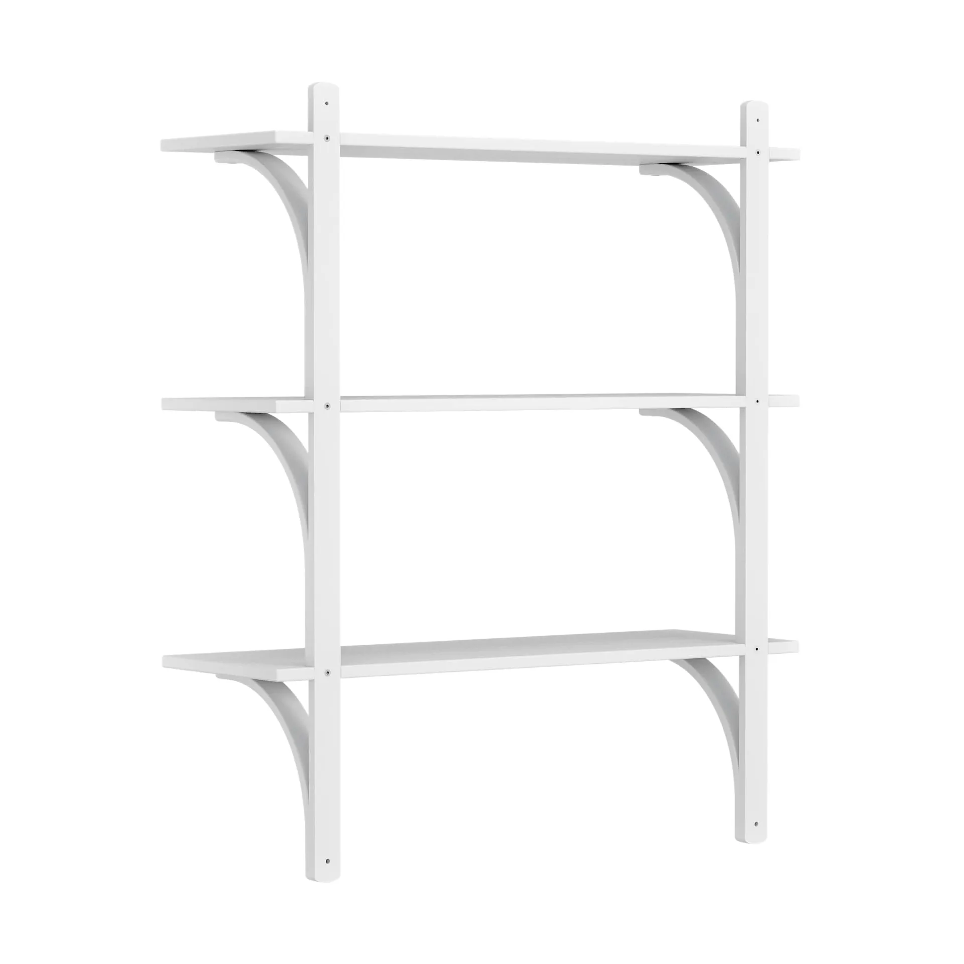 Levi 架子 3 shelves, 白色清漆处理 白蜡木-aluminium, 90 cm Swedese
