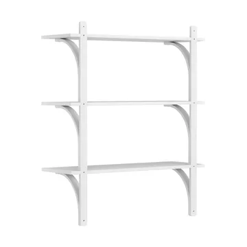 Levi 架子 3 shelves - 白色清漆处理 白蜡木-aluminium, 90 cm - Swedese