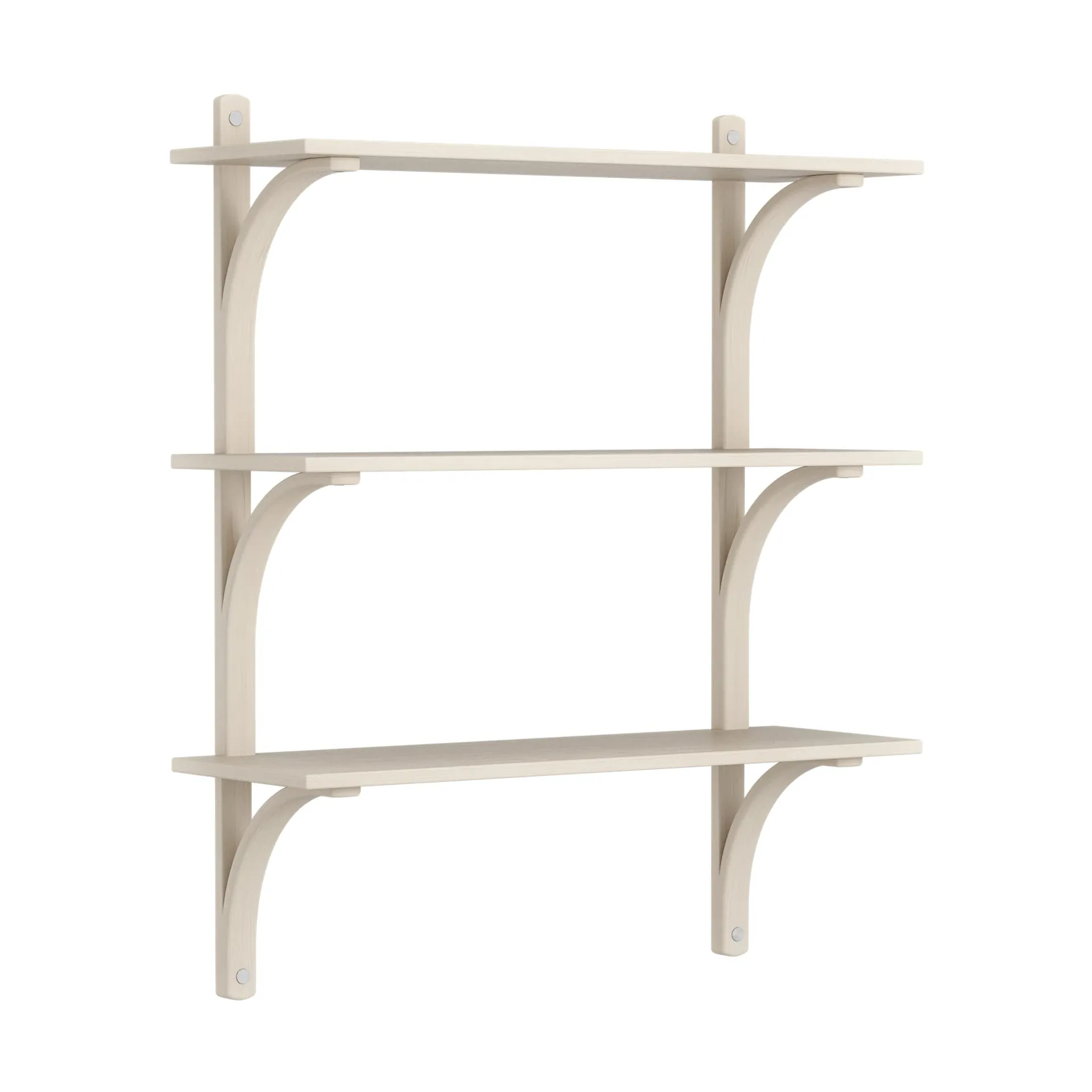 Levi 架子 3 shelves, 白色-染色的 白蜡木-aluminium, 90 cm Swedese