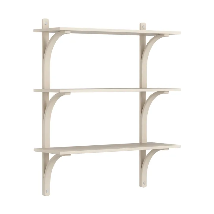 Levi 架子 3 shelves - 白色-染色的 白蜡木-aluminium, 90 cm - Swedese