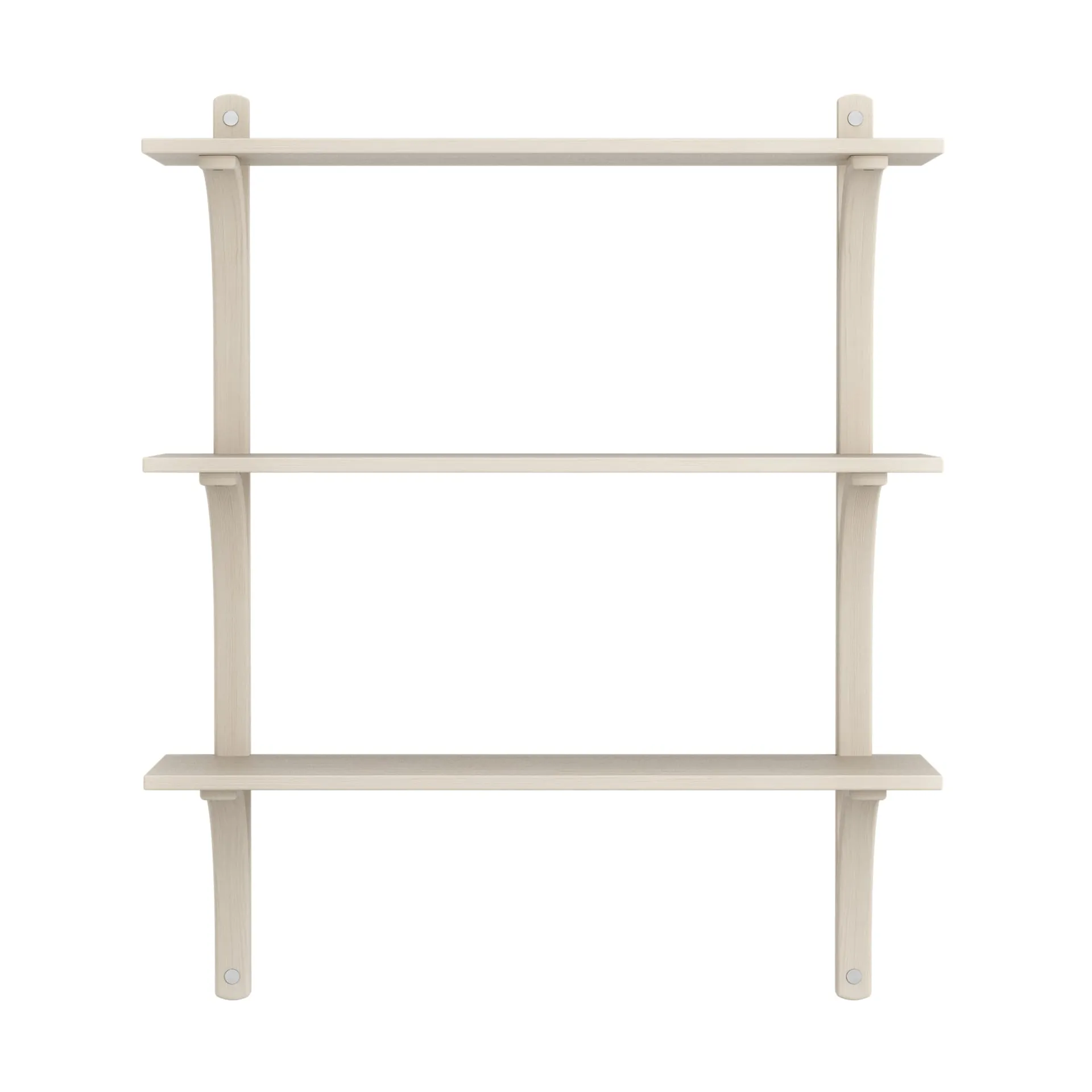 Levi 架子 3 shelves, 白色-染色的 白蜡木-aluminium, 90 cm Swedese