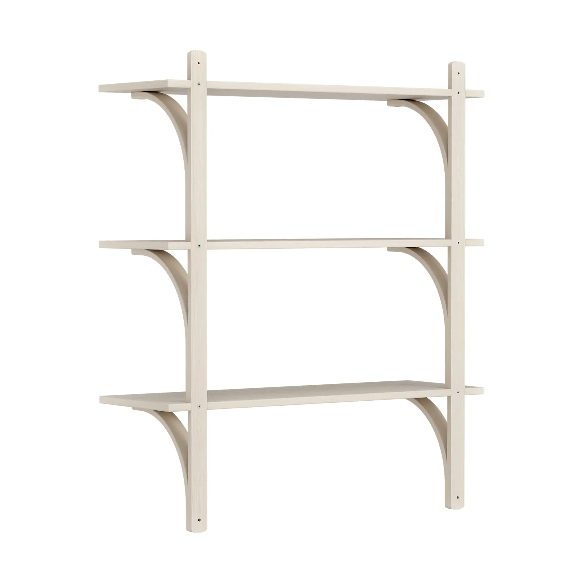 Levi 架子 3 shelves, 白色-染色的 白蜡木-aluminium, 90 cm Swedese