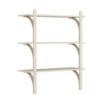 Levi 架子 3 shelves - 白色-染色的 白蜡木-aluminium, 90 cm - Swedese