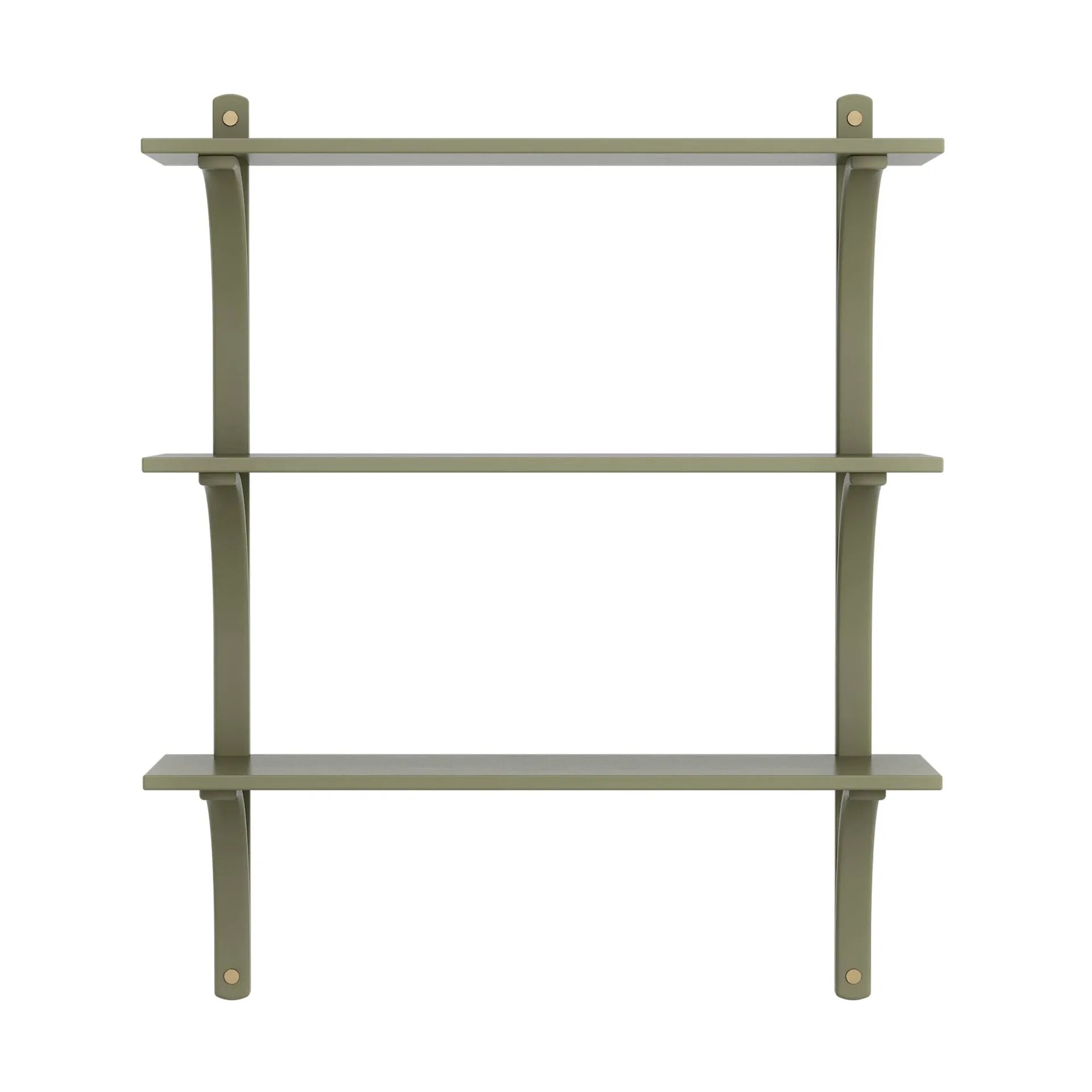 Levi 架子 3 shelves, 苔藓绿-aluminium, 90 cm Swedese