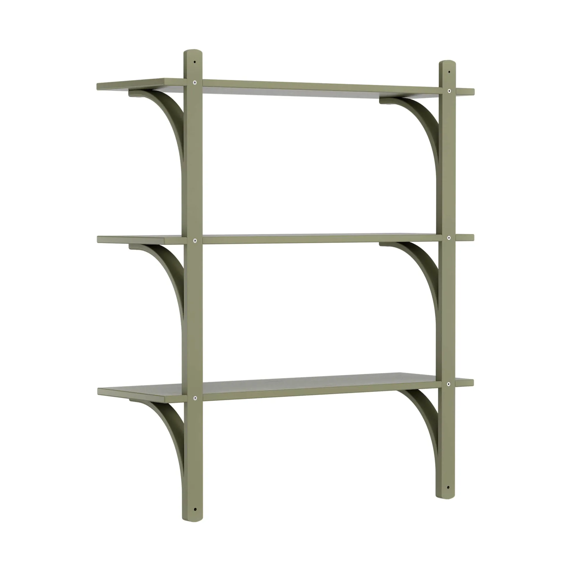 Levi 架子 3 shelves, 苔藓绿-aluminium, 90 cm Swedese