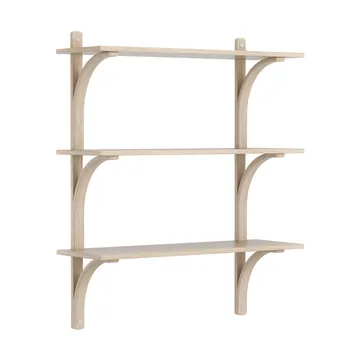 Levi 架子 3 shelves - 白色-染色的 自然木色-aluminum, 90 cm - Swedese