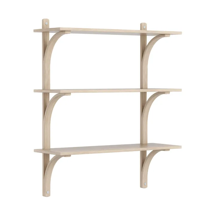 Levi 架子 3 shelves - 白色-染色的 自然木色-aluminum, 90 cm - Swedese