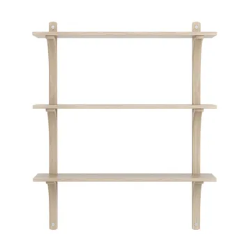 Levi 架子 3 shelves - 白色-染色的 自然木色-aluminum, 90 cm - Swedese