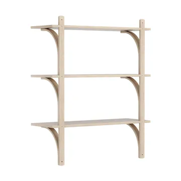 Levi 架子 3 shelves - 白色-染色的 自然木色-aluminum, 90 cm - Swedese