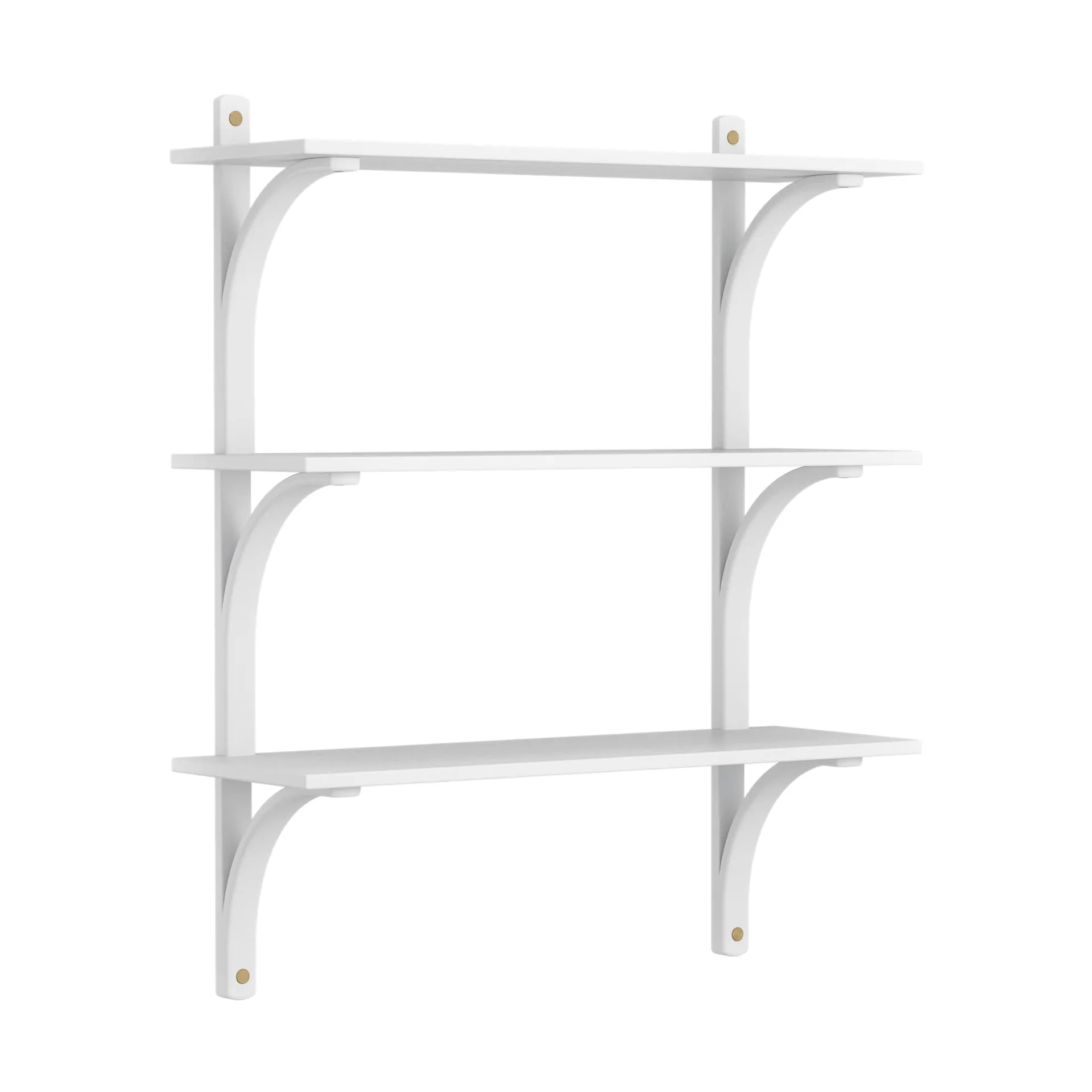 Levi 架子 3 shelves, 白色-stained 白蜡木-黄铜, 90 cm Swedese