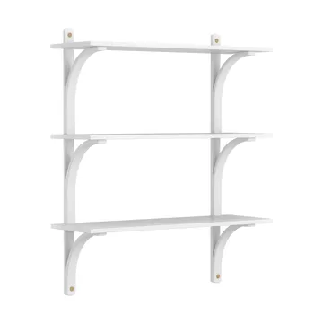 Levi 架子 3 shelves - 白色-stained 白蜡木-黄铜, 90 cm - Swedese