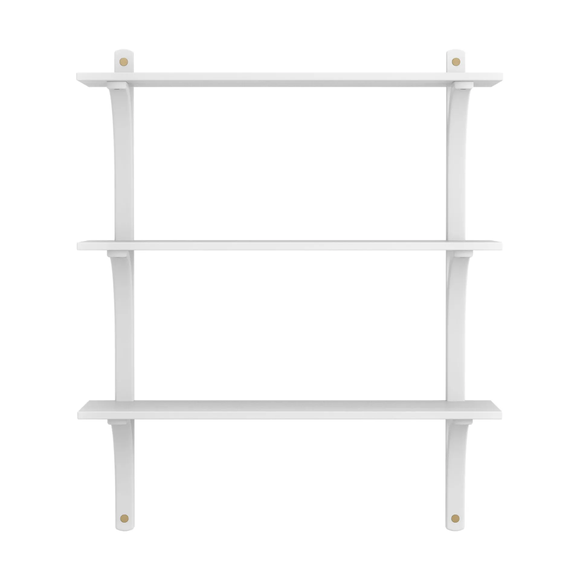 Levi 架子 3 shelves, 白色-stained 白蜡木-黄铜, 90 cm Swedese