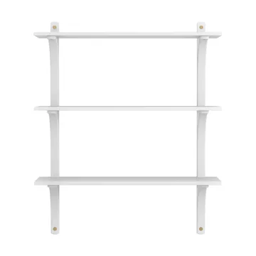 Levi 架子 3 shelves - 白色-stained 白蜡木-黄铜, 90 cm - Swedese