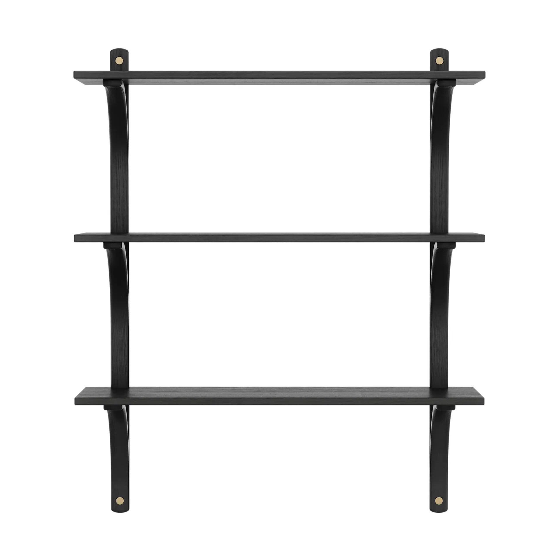 Levi 架子 3 shelves, 黑色-stained 白蜡木-黄铜, 90 cm Swedese